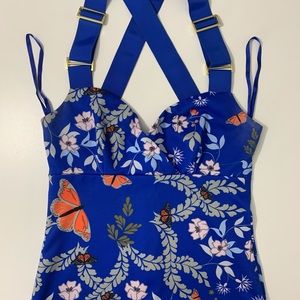 TED BAKER- AFERAH Cross Strap Full Zip Top